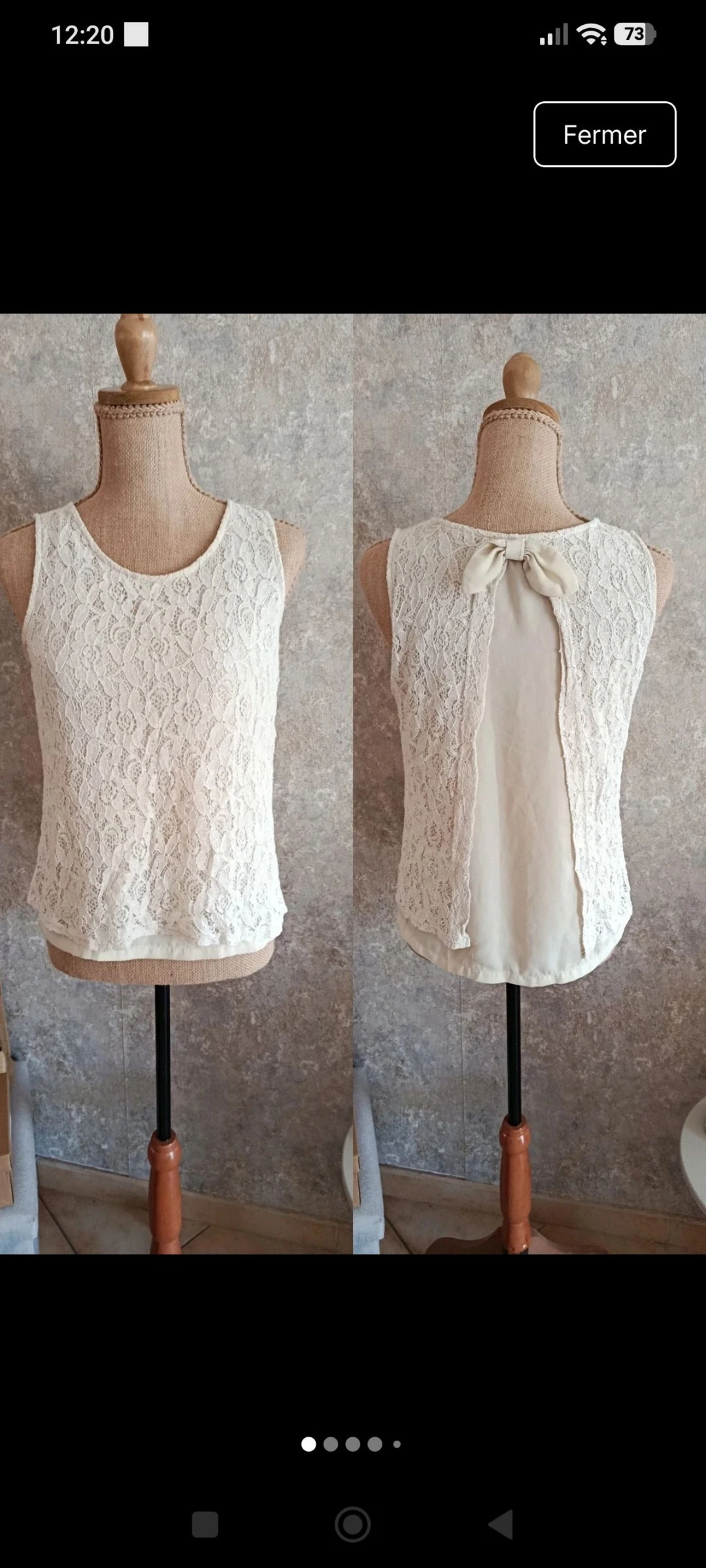 Blouse sans manche avec dentelle 